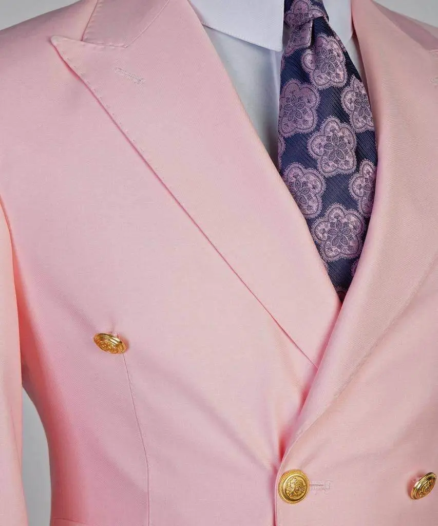Double Breasted Pink Suit Peak Lapel 2pc — photograph 2