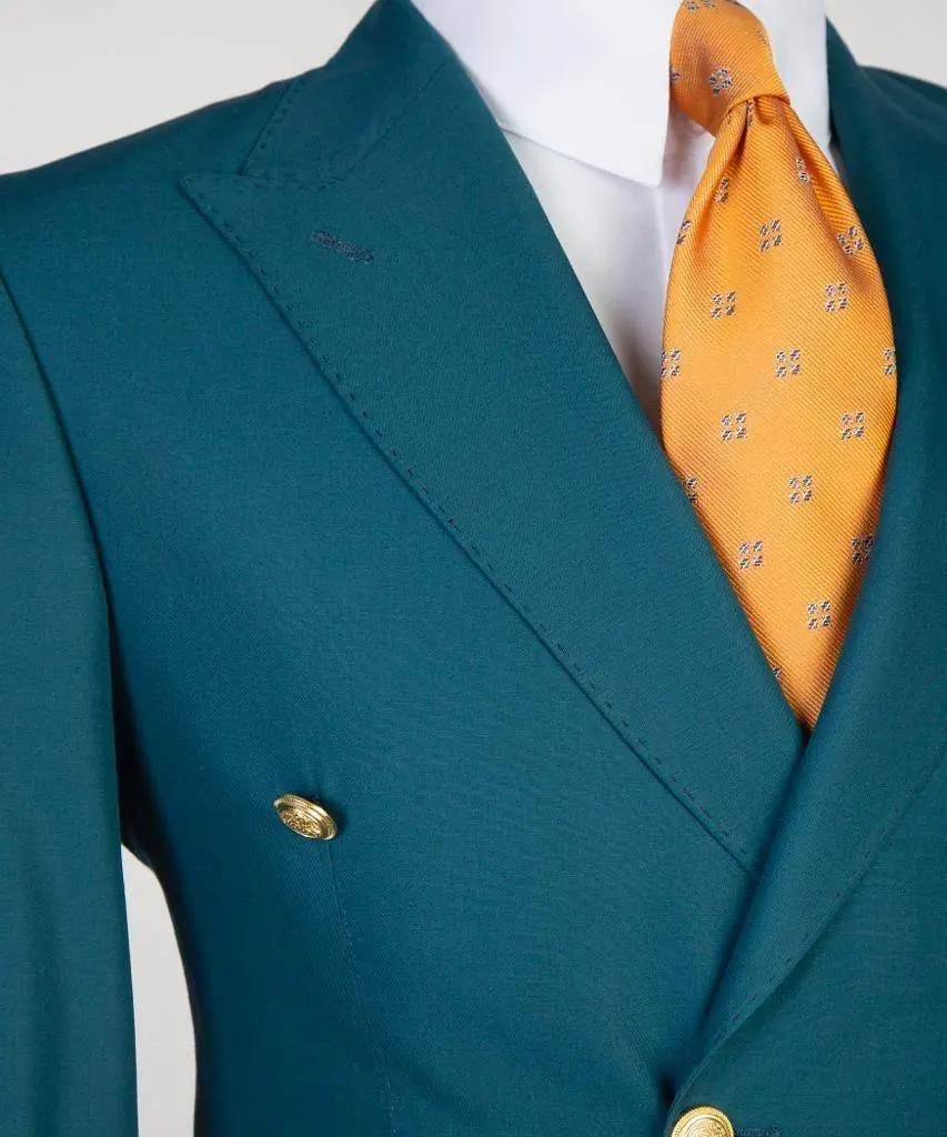 Double Breasted Green Suit Peak Lapel 2pc — photograph 2