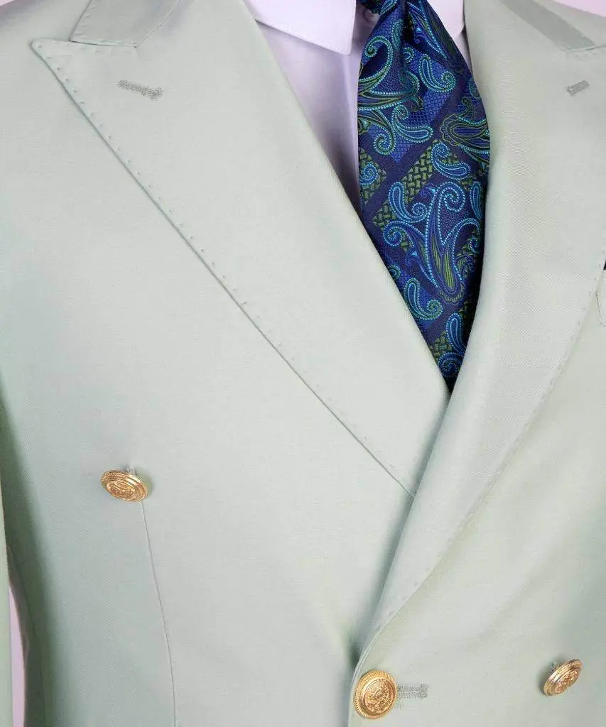 Double Breasted Green Suit Peak Lapel 2pc — photograph 2