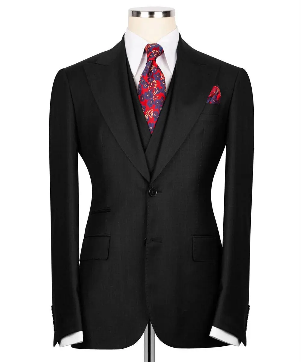Classic 3-Piece Black Suit Set for Men — photograph 2
