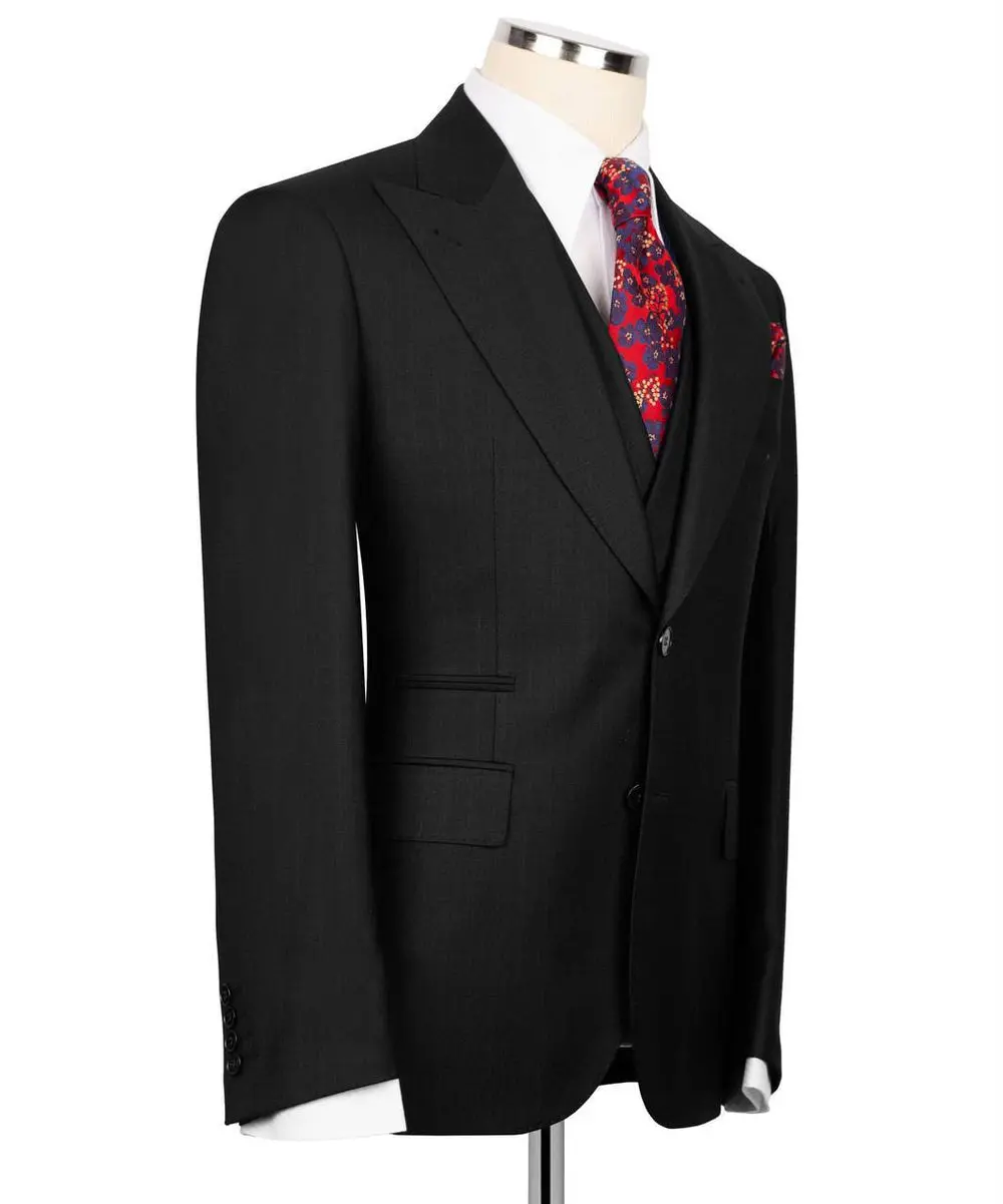 Classic 3-Piece Black Suit Set for Men — photograph 4