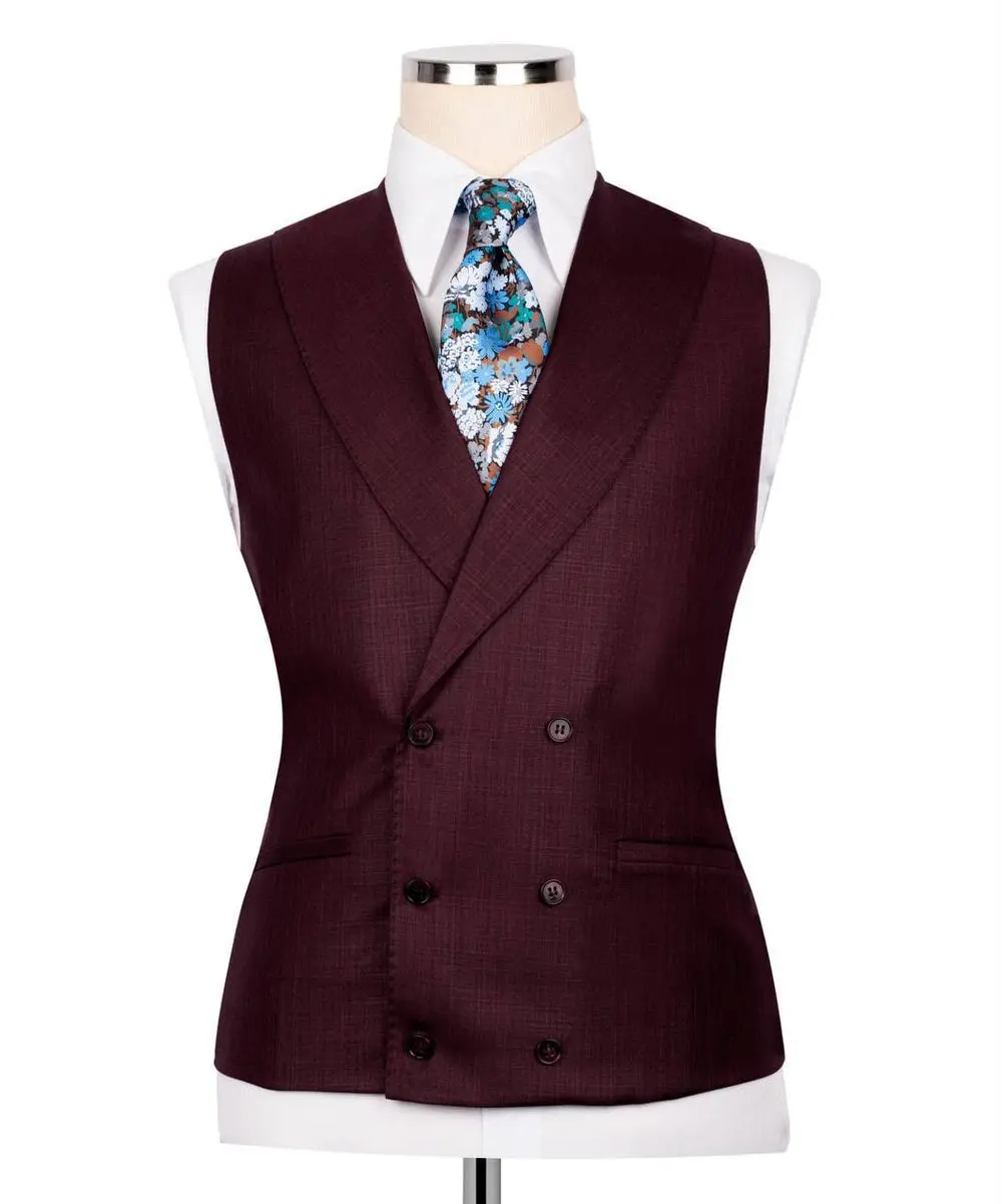 Classic 3-Piece Burgundy Suit Set for Men — photograph 5