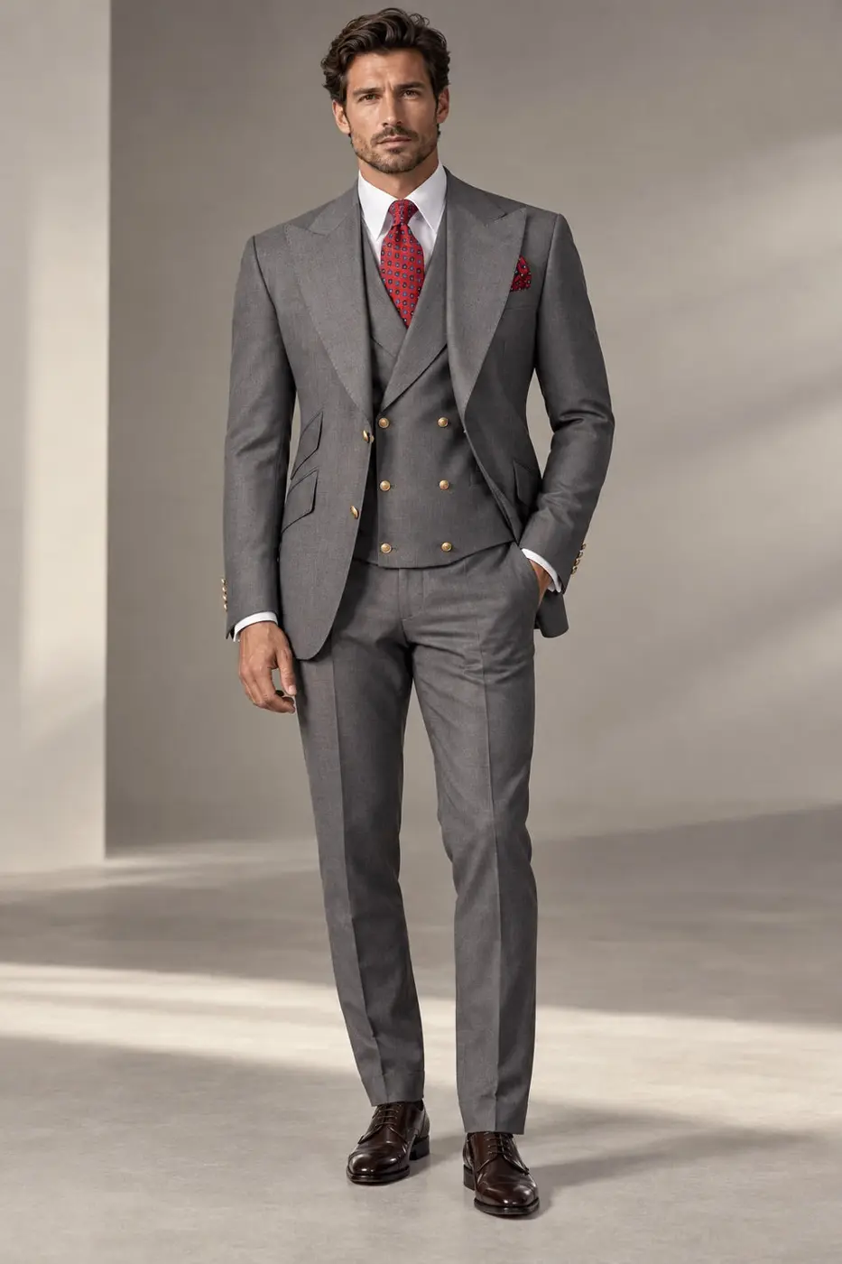 Classic 3-Piece Grey Suit Set for Men — photograph 1