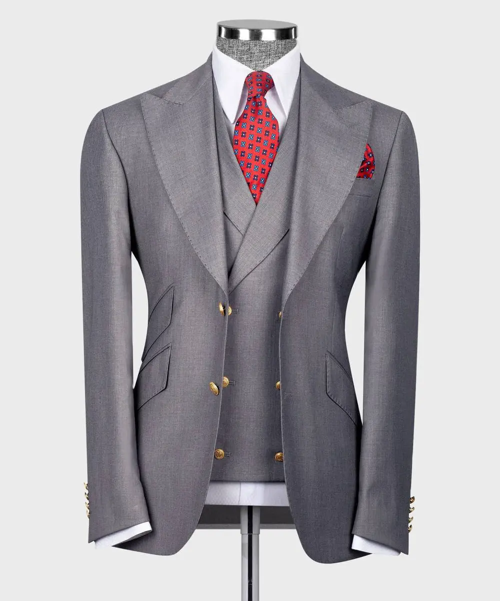 Classic 3-Piece Grey Suit Set for Men — photograph 2
