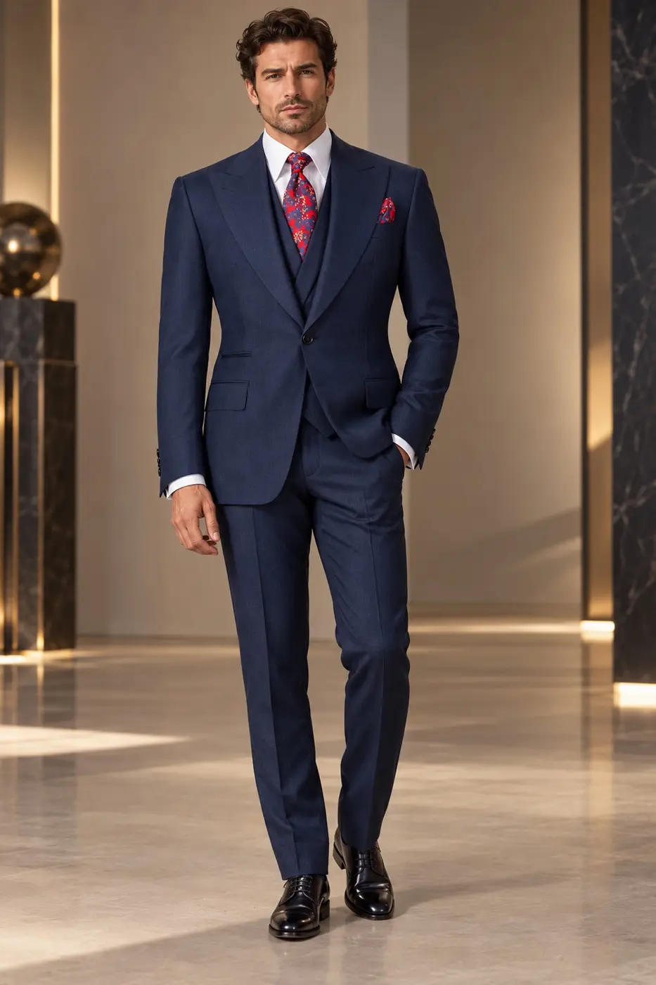 Classic 3-Piece Navy Suit Set for Men — photograph 1