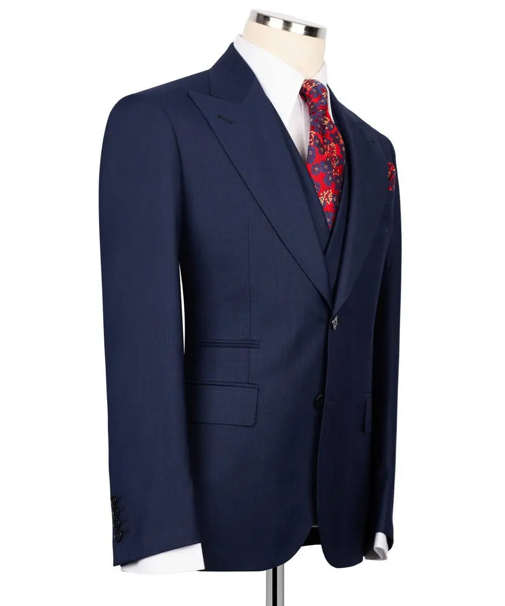 Classic 3-Piece Navy Suit Set for Men — photograph 4