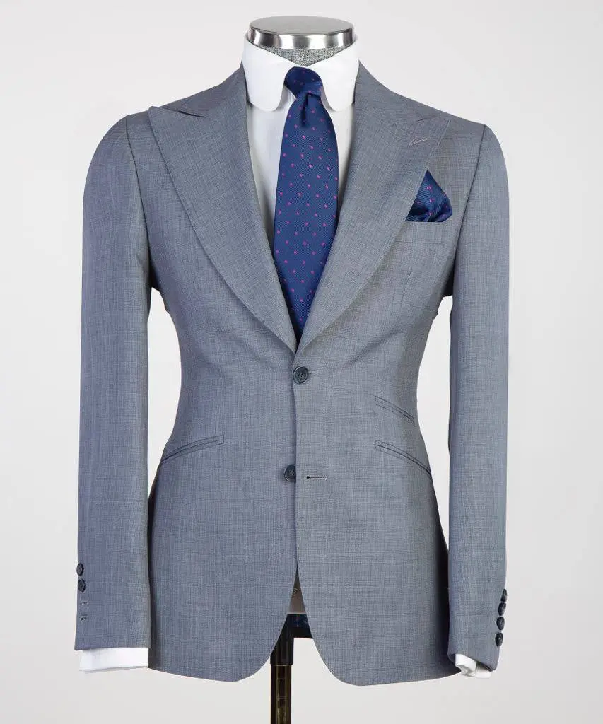 Men's 3 Piece Classic Grey Suit — photograph 3