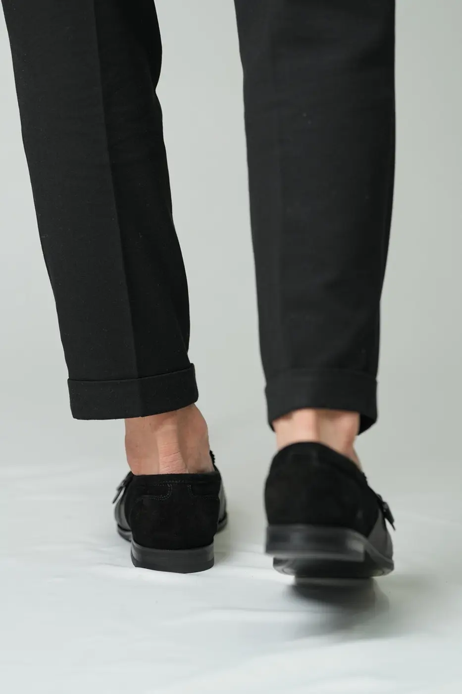 Genuine Leather Men’s Black Suede Loafer-Chester — photograph 4