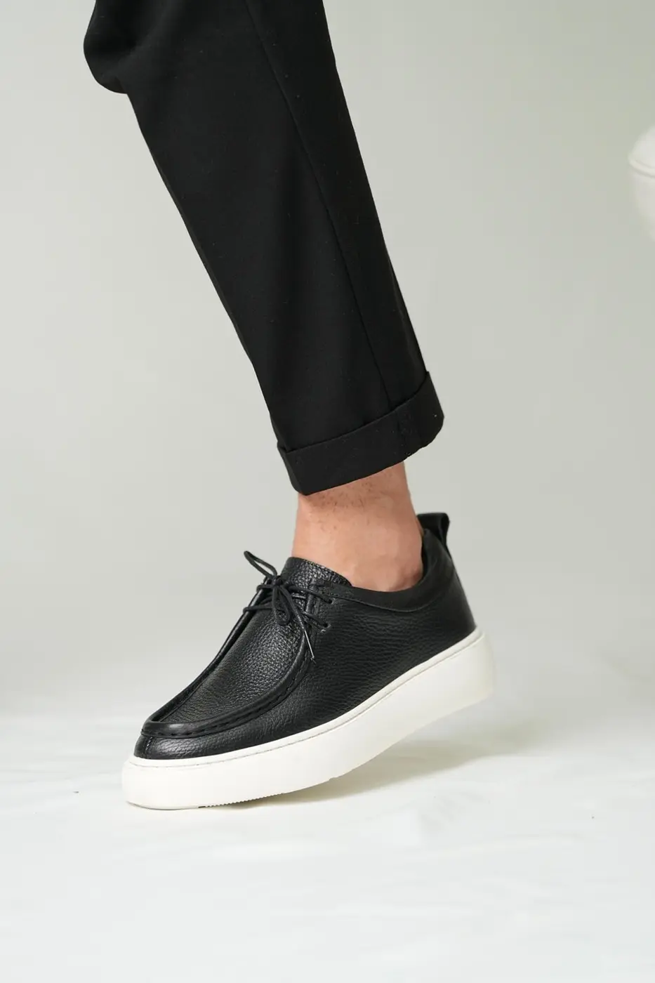 Genuine Leather Men’s Casual Black Shoes-Casandra — photograph 3