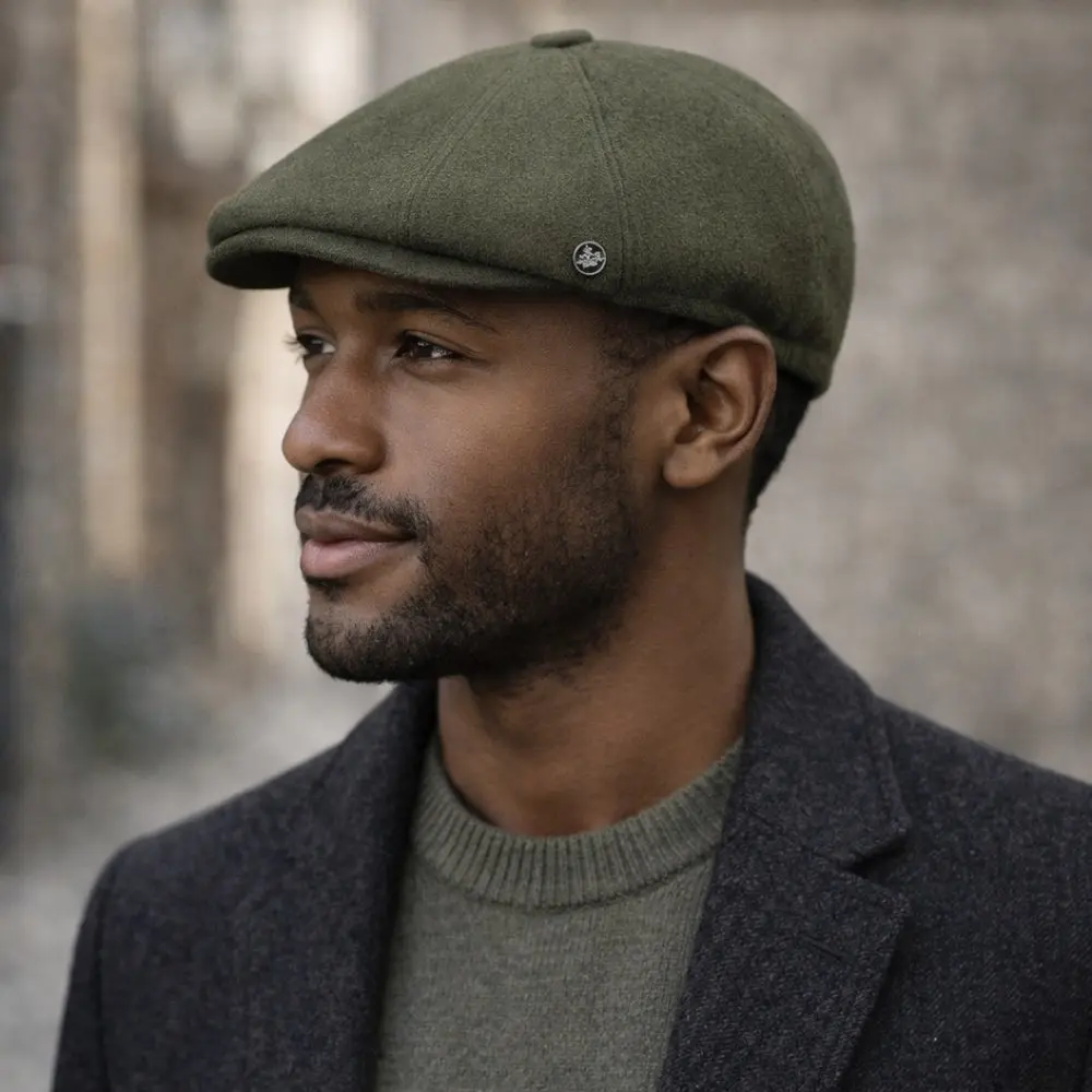Men’s Green Flat Cap – Peaky Blinders Style — photograph 2