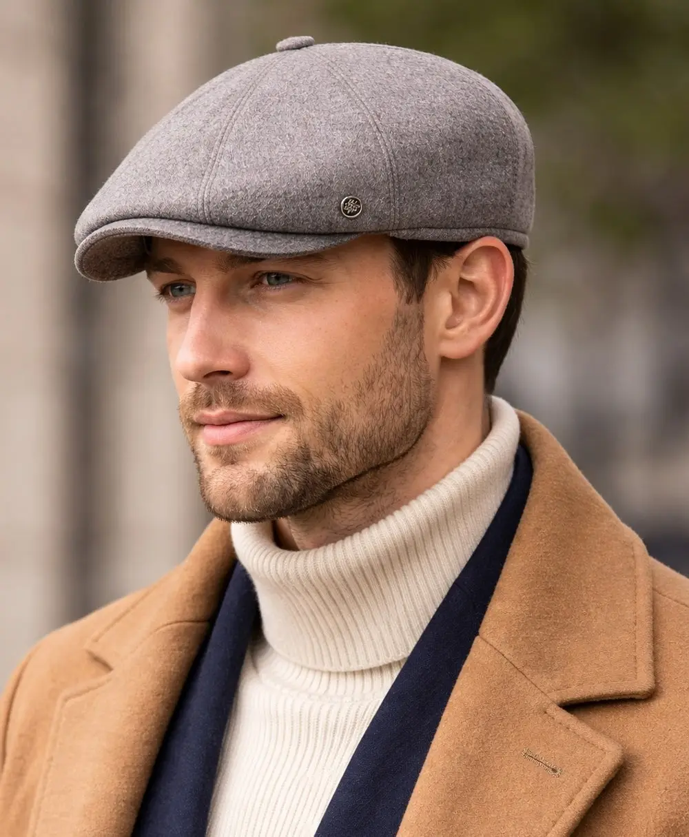 Men’s Grey Flat Cap – Peaky Blinders Style — photograph 2