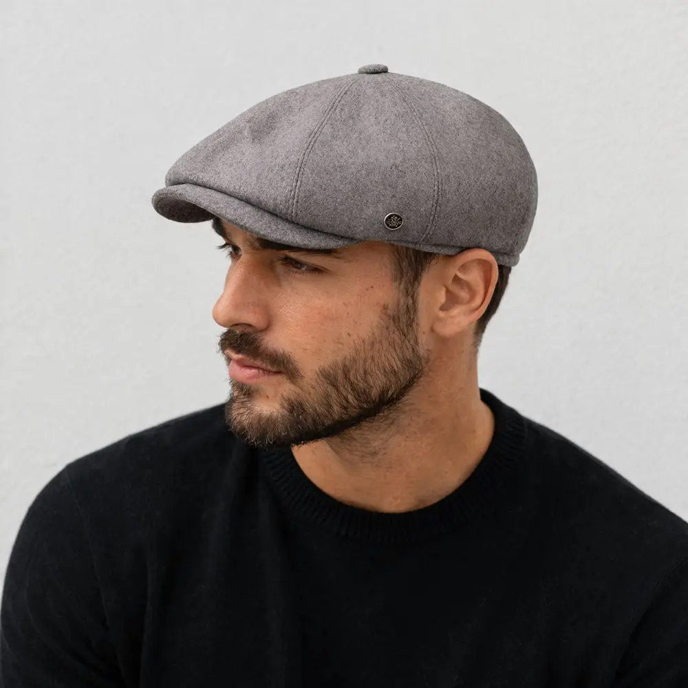 Men’s Grey Flat Cap – Peaky Blinders Style — photograph 3
