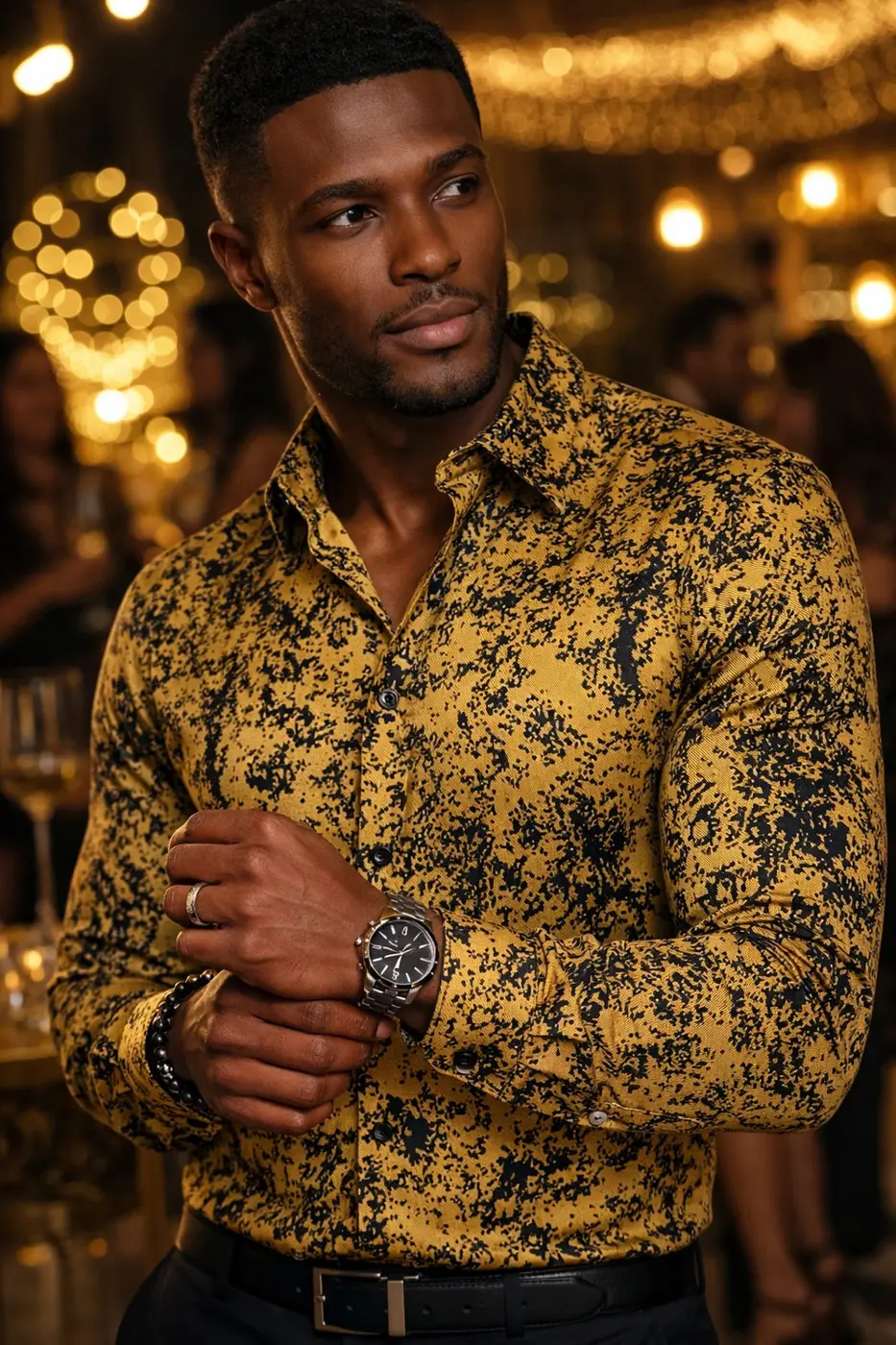 Men’s Patterned Dress Shirt — photograph 1