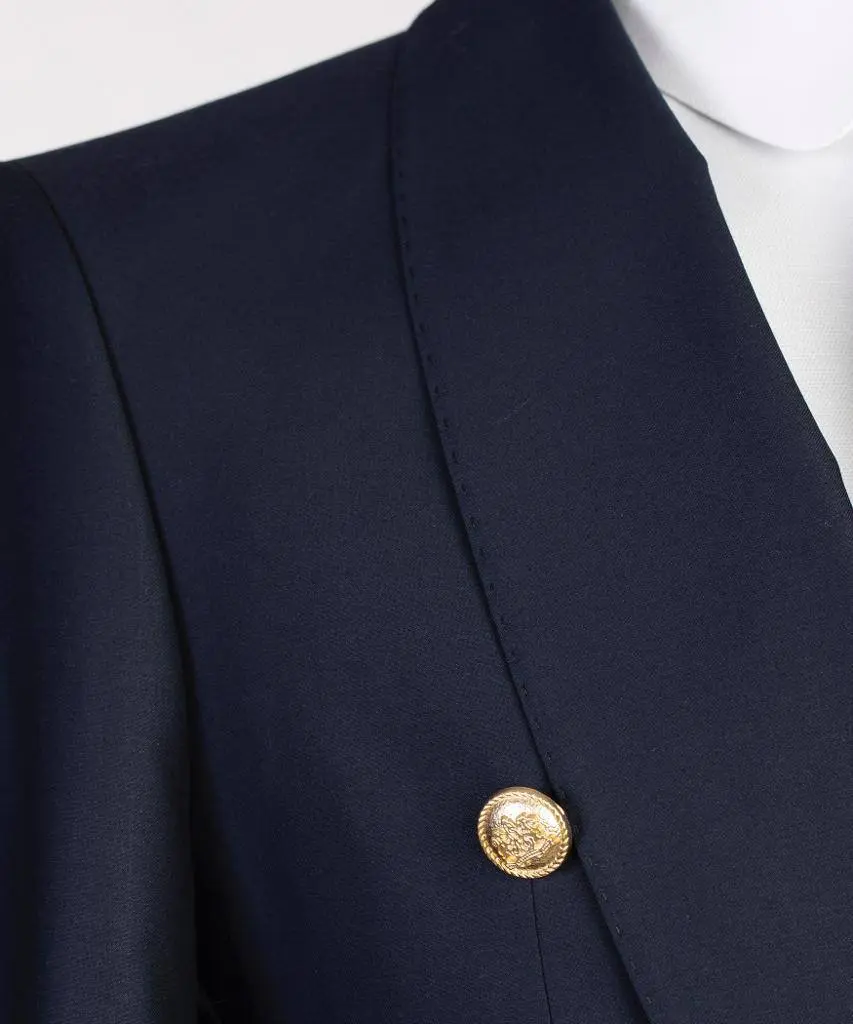 Men's 2 Piece Double Breasted Navy Suit — photograph 2