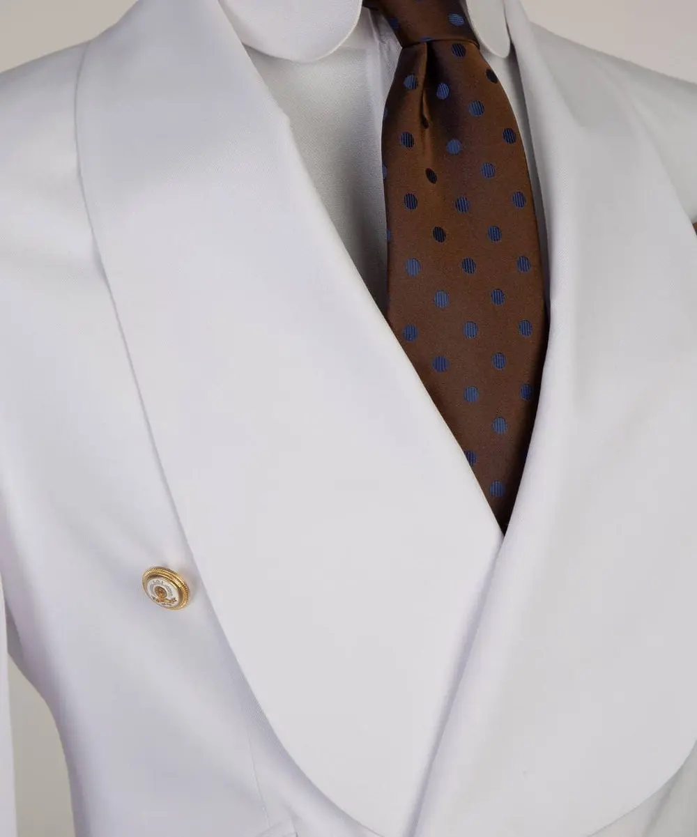Men's 2 Piece Double Breasted White Tuxedo Suit, — photograph 2