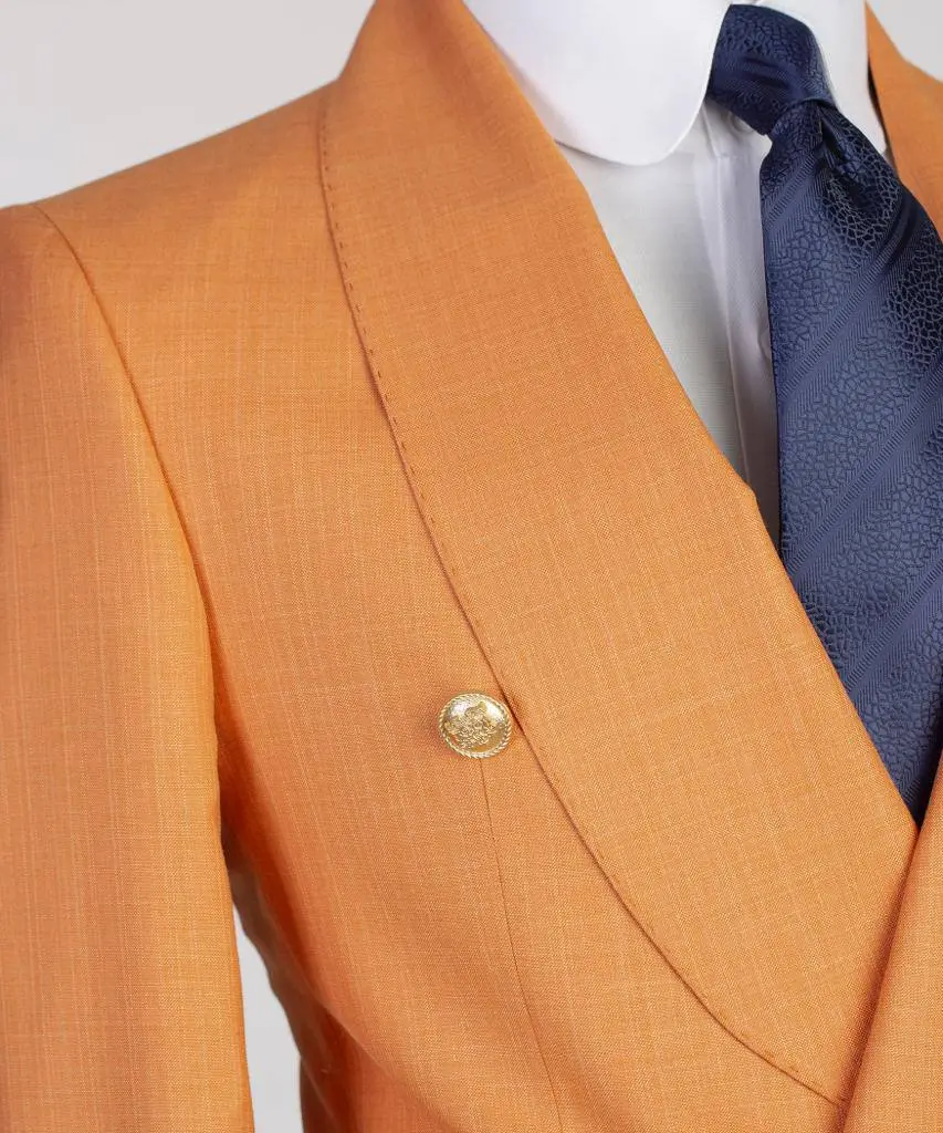 Men's 2 Piece Double Breasted Yellow Suit — photograph 2