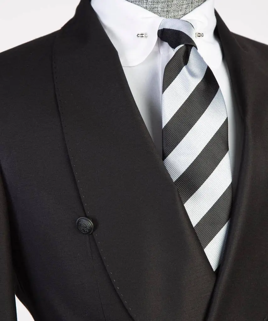 Men's 2 Piece Suit, Black, Belted Design, Costume — photograph 2