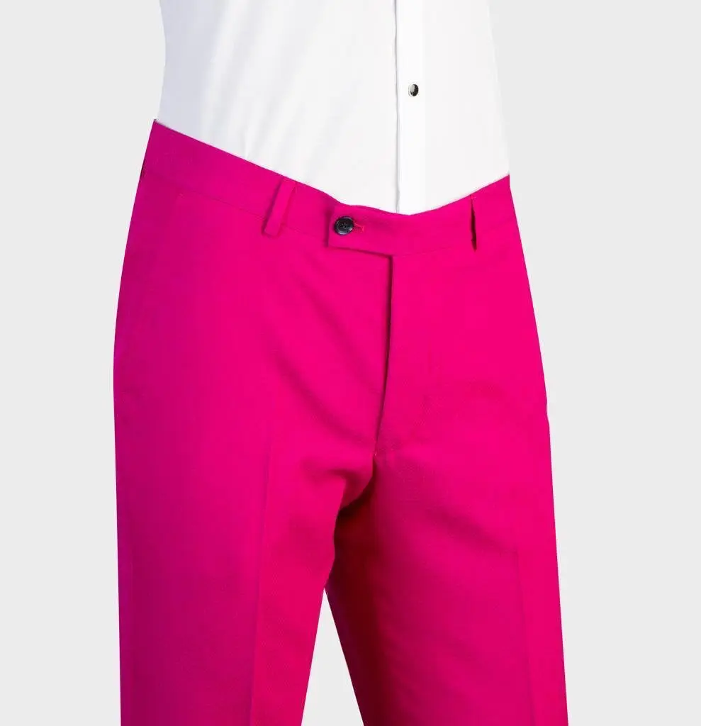 Men's 2 Piece Suit, Bright Pink, Belted Design, Costume — photograph 4