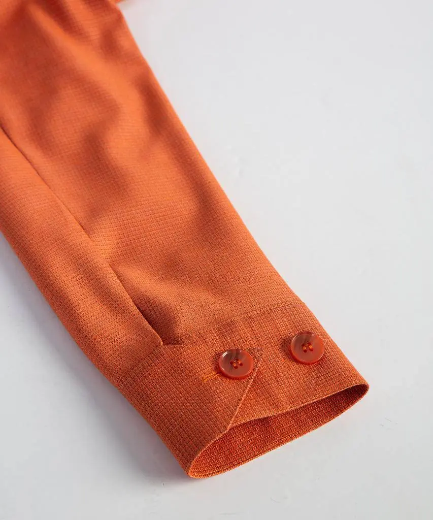 Men's 2 Piece Suit, Orange, Belted Design, Costume, Blazer with Pockets — photograph 5