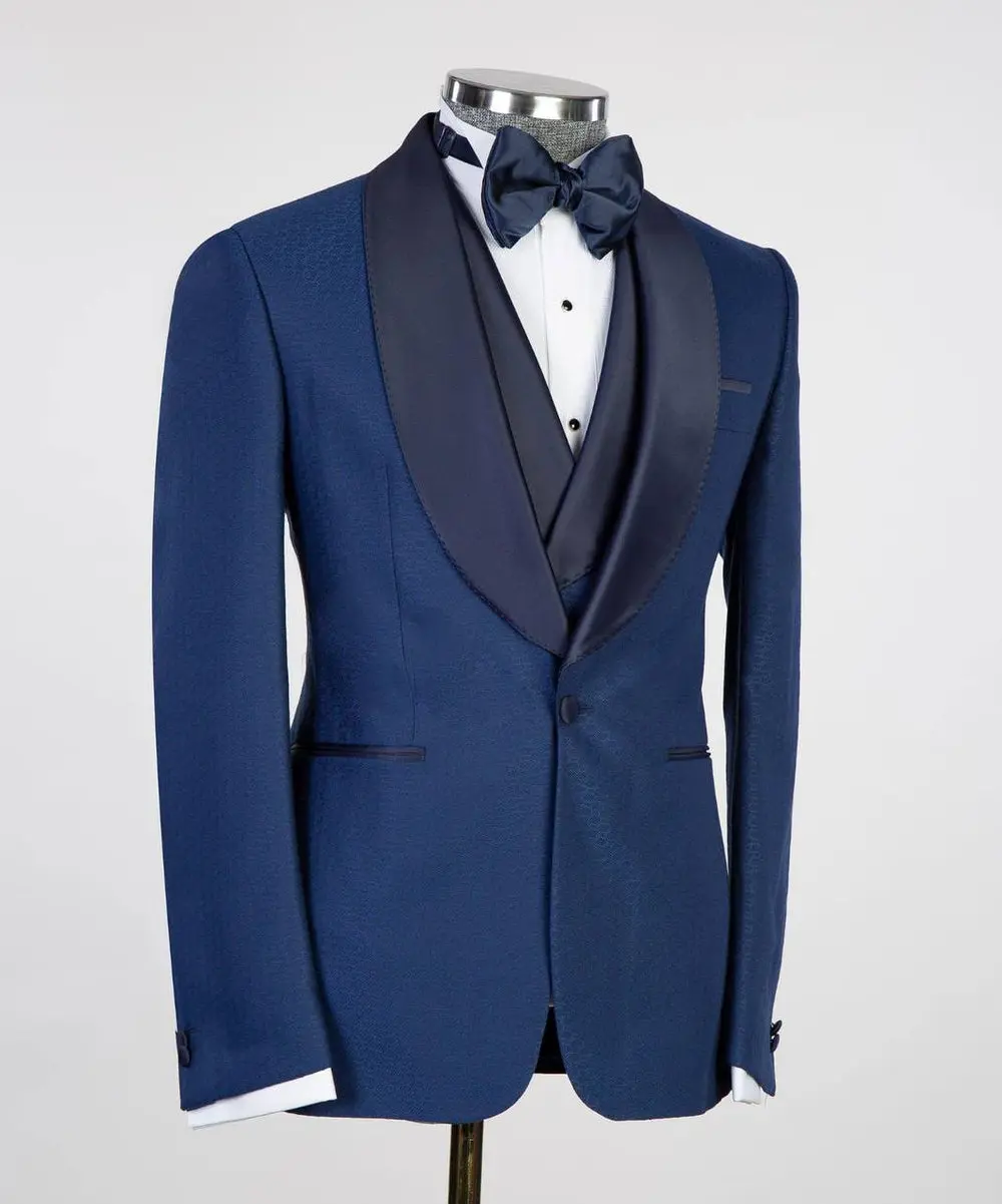 Men's 3 Piece Royal Blue Tuxedo Suit — photograph 4