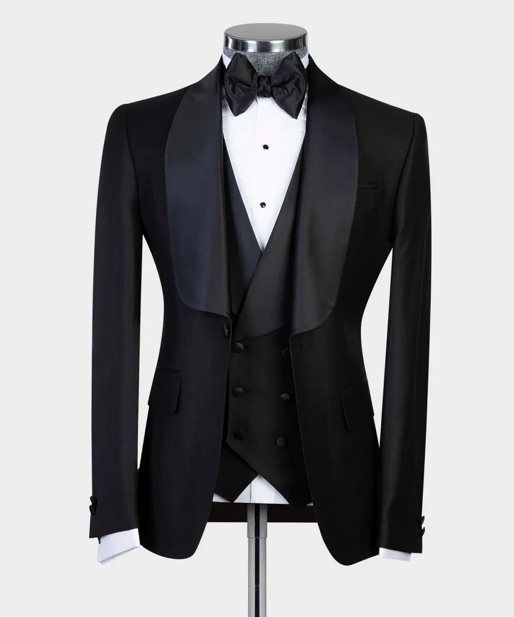 Men's 3 Piece Tuxedo, Suit, Black — photograph 1
