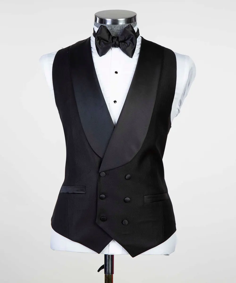 Men's 3 Piece Tuxedo, Suit, Black — photograph 3