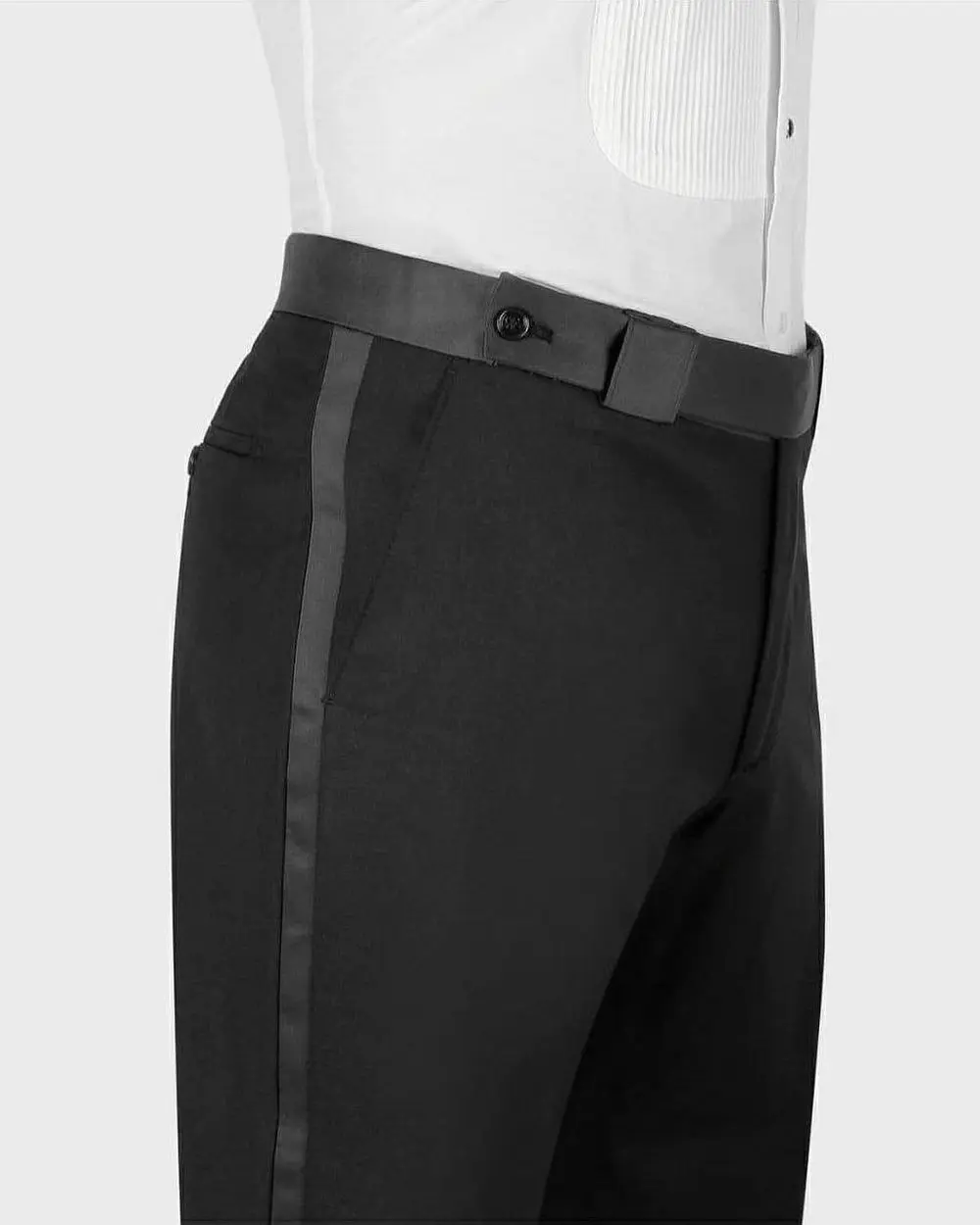 Men's 3 Piece White Black Lapel Tuxedo Suit — photograph 5