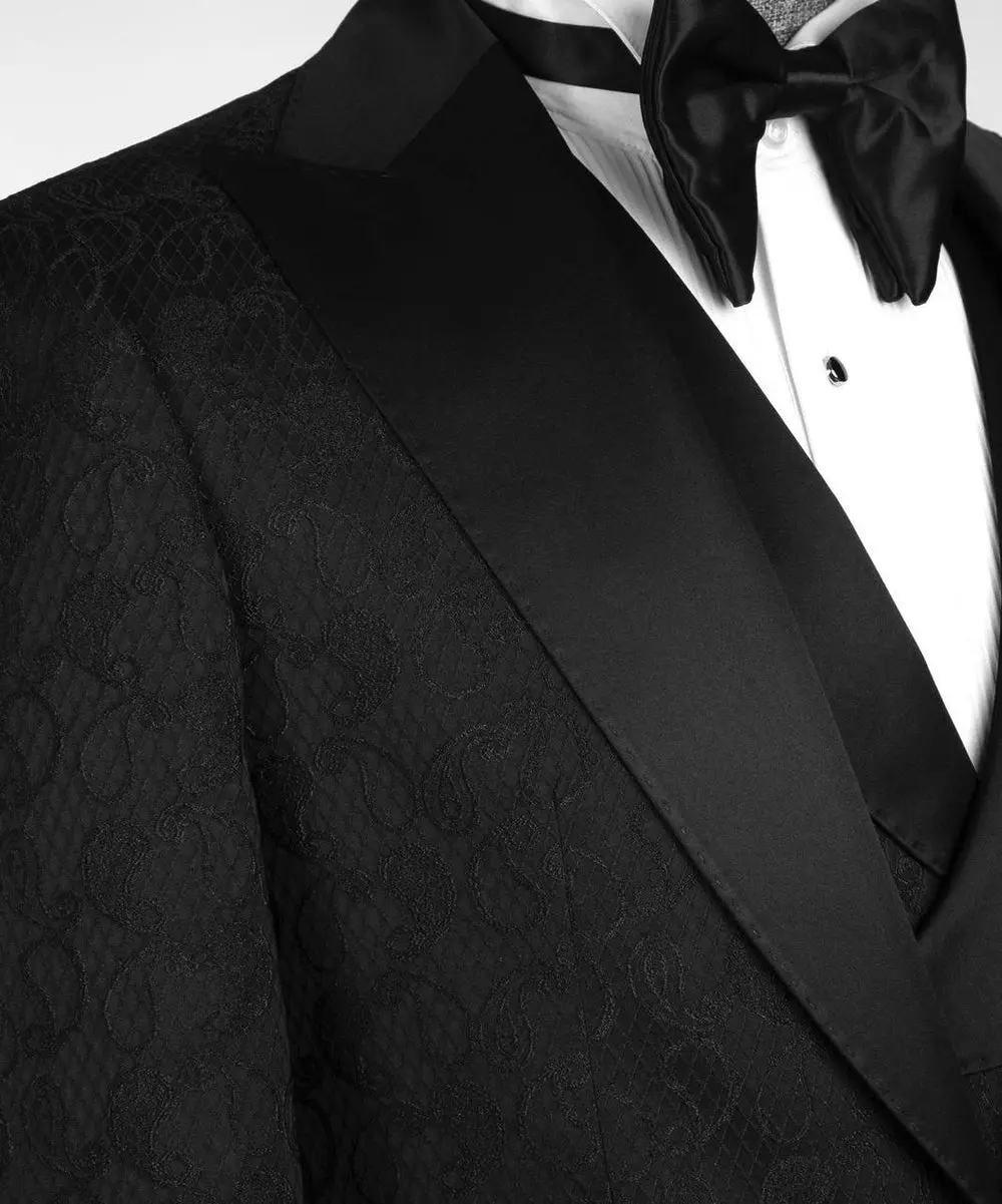 Men's Black Tuxedo-Asymmetrical Satin Lapel — photograph 2