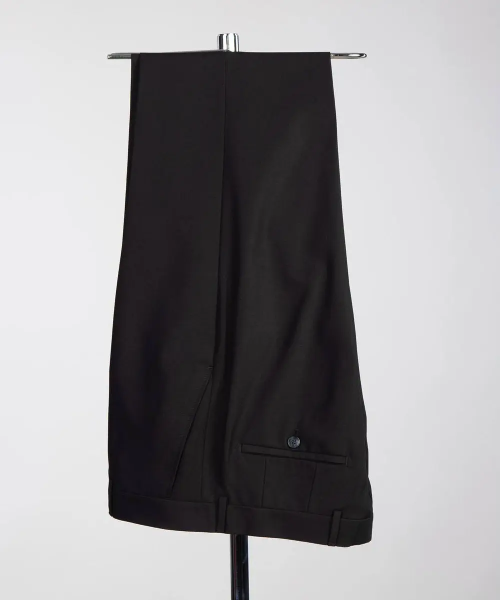 Men's Black Tuxedo, Silver Stripe Stoned Design — photograph 5