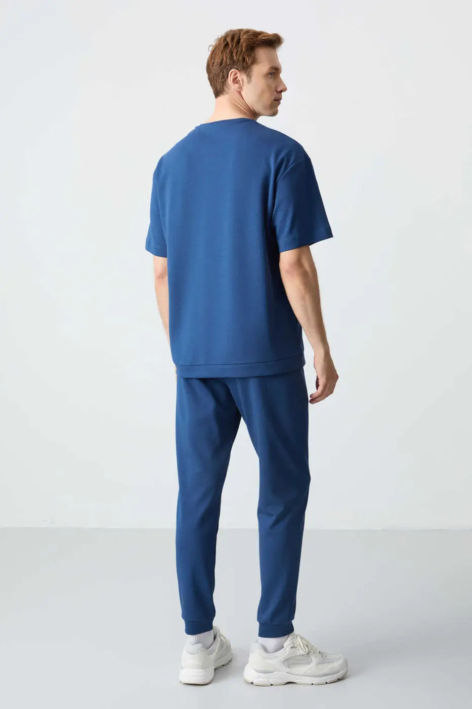 Men's-Blue-Short Sleeve-Tracksuit Set — photograph 8