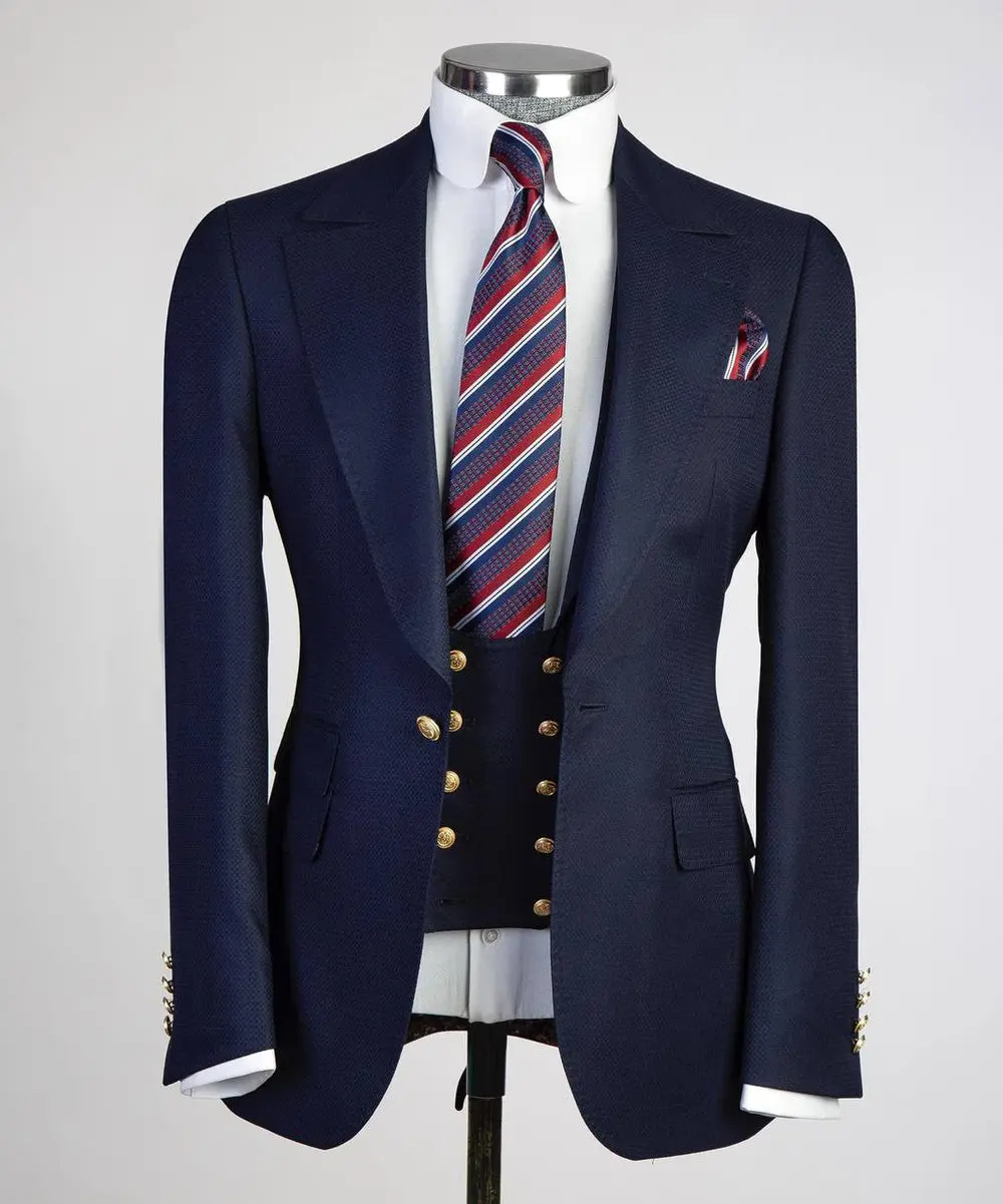 Men's Classic Suit -3 Piece Set -Navy — photograph 1