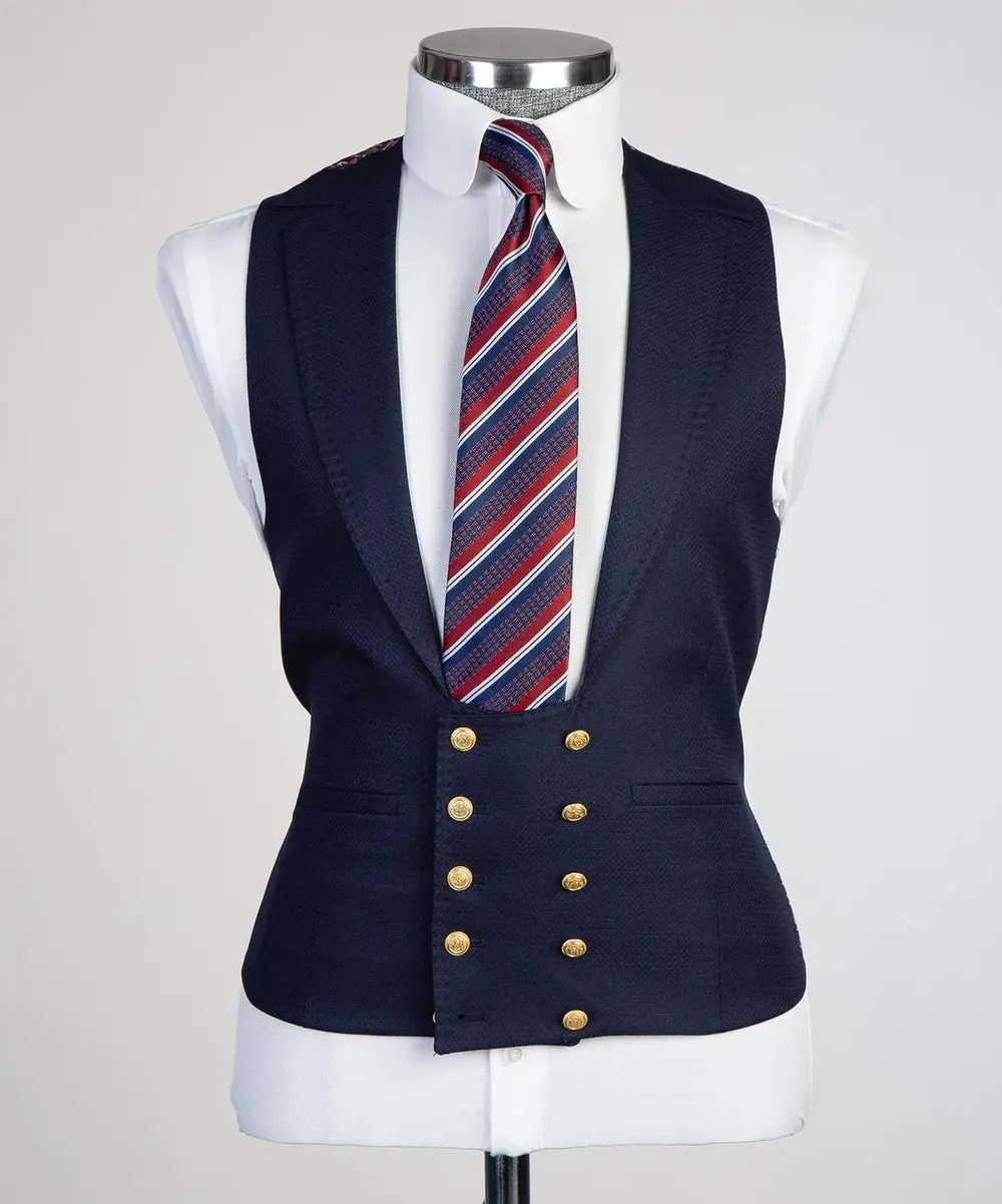 Men's Classic Suit -3 Piece Set -Navy — photograph 3