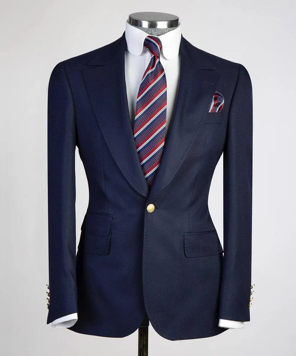 Men's Classic Suit -3 Piece Set -Navy — photograph 5