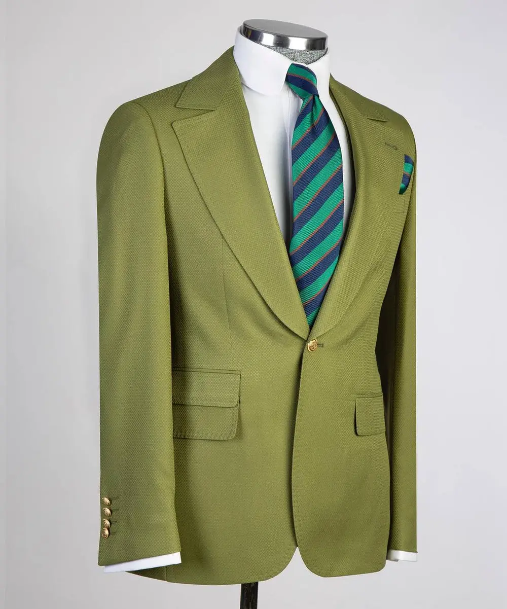 Men's Classic Suit -3 Piece Set -Green — photograph 4