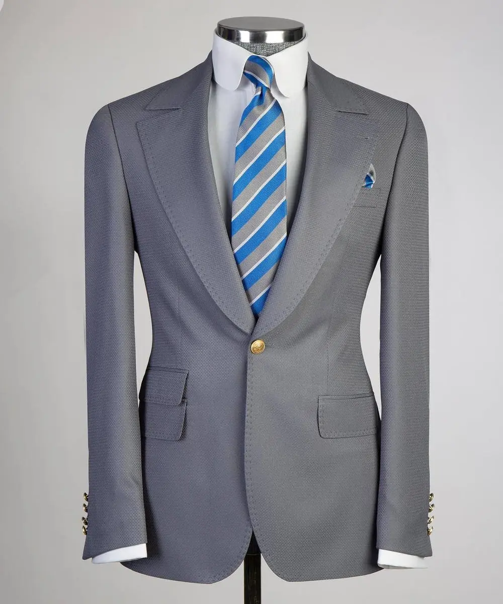 Men's Classic Suit -3 Piece Set -Grey — photograph 4