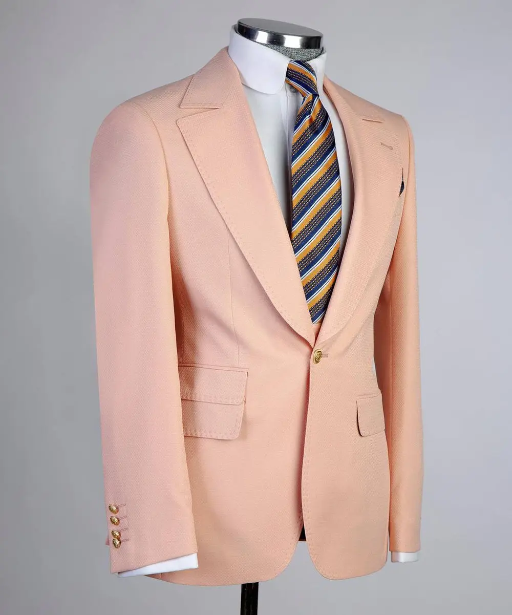 Men's Classic Suit -3 Piece Set -Pink — photograph 5