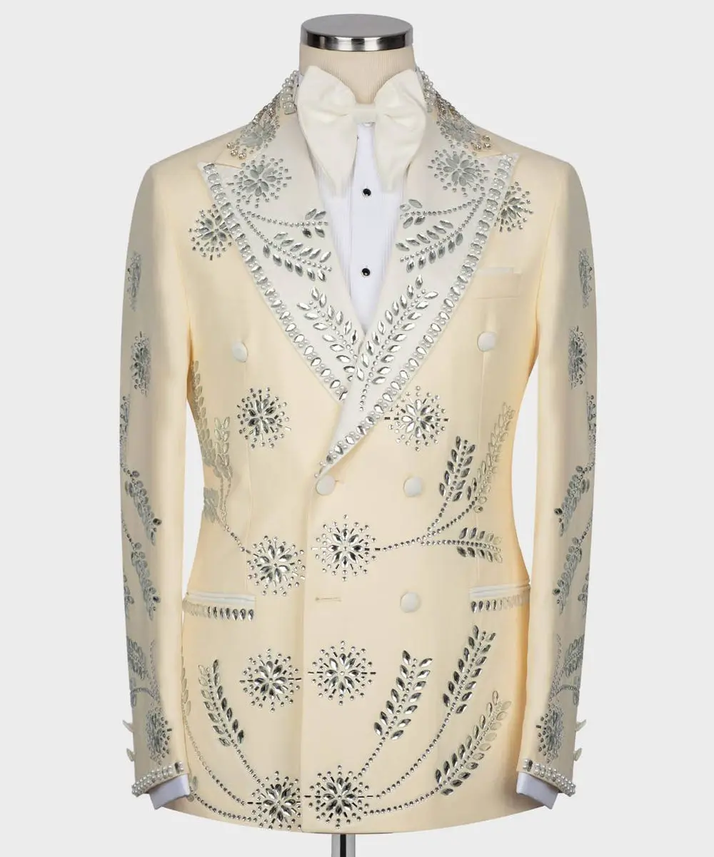 Men's Cream Tuxedo, Gem Stoned — photograph 1