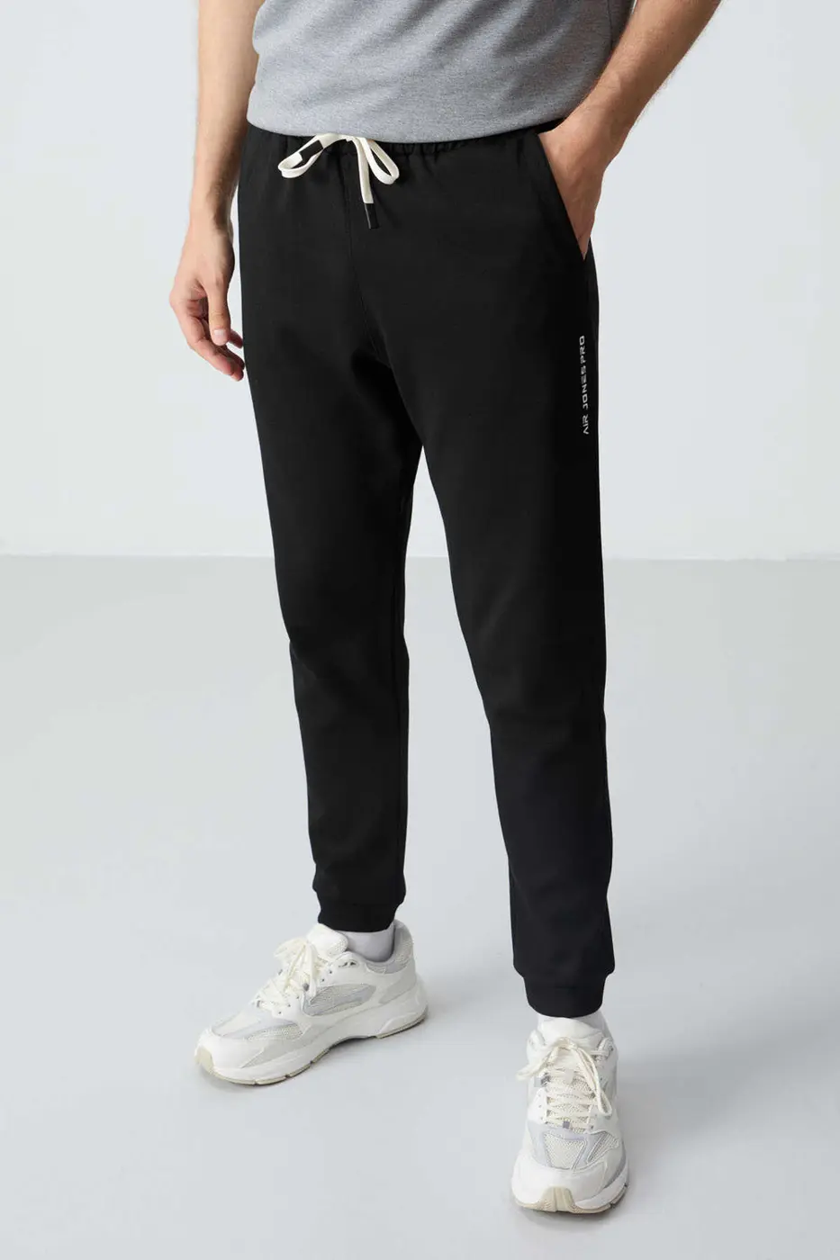 Men's-Grey-Black-Short Sleeve-Tracksuit Set — photograph 3