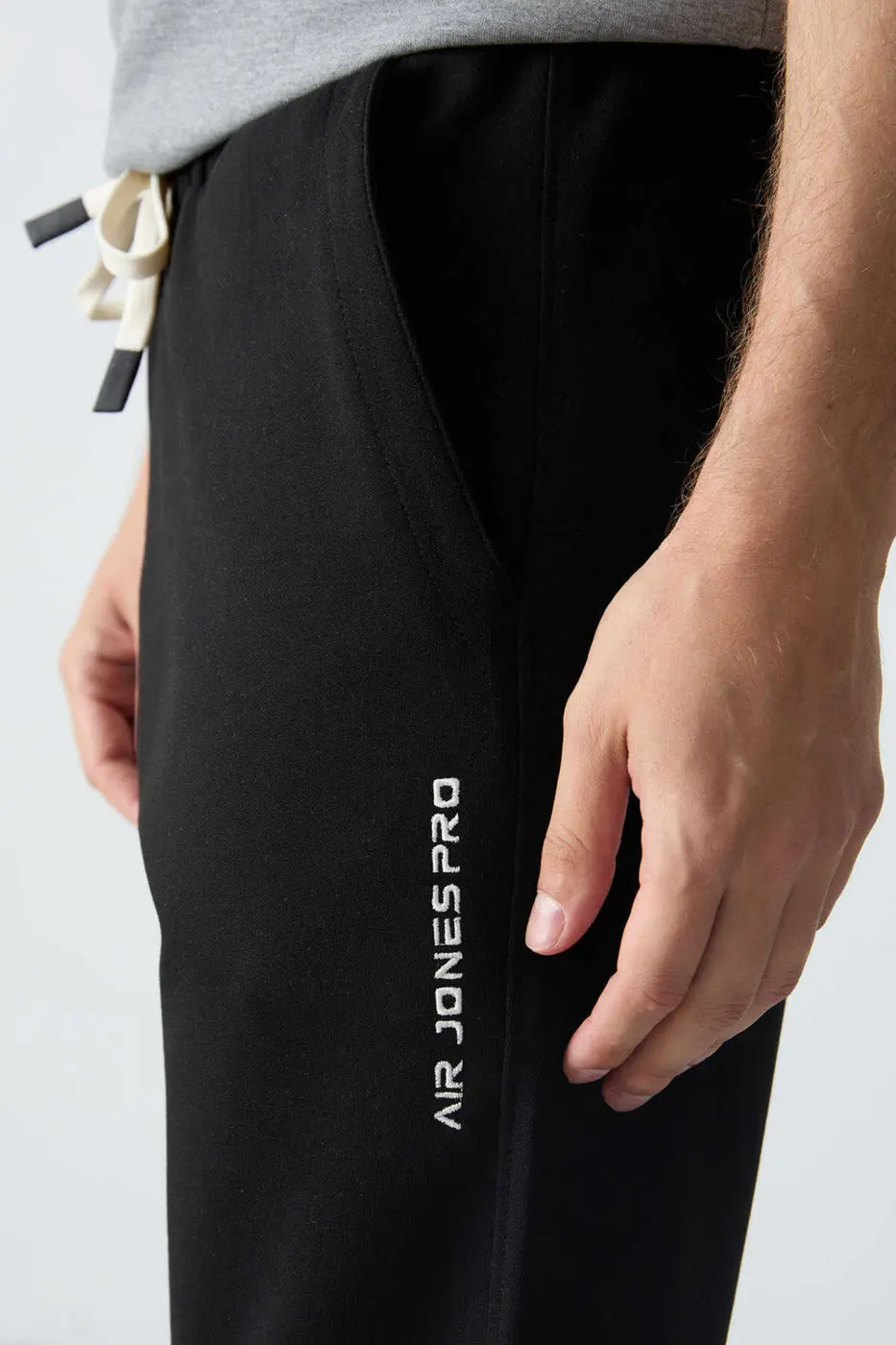Men's-Grey-Black-Short Sleeve-Tracksuit Set — photograph 6