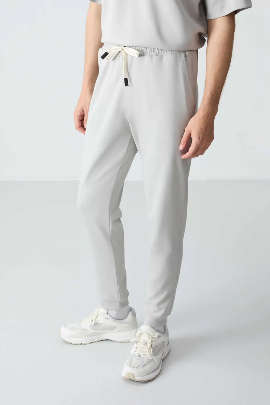 Men's-Grey-Short Sleeve-Tracksuit Set — photograph 5
