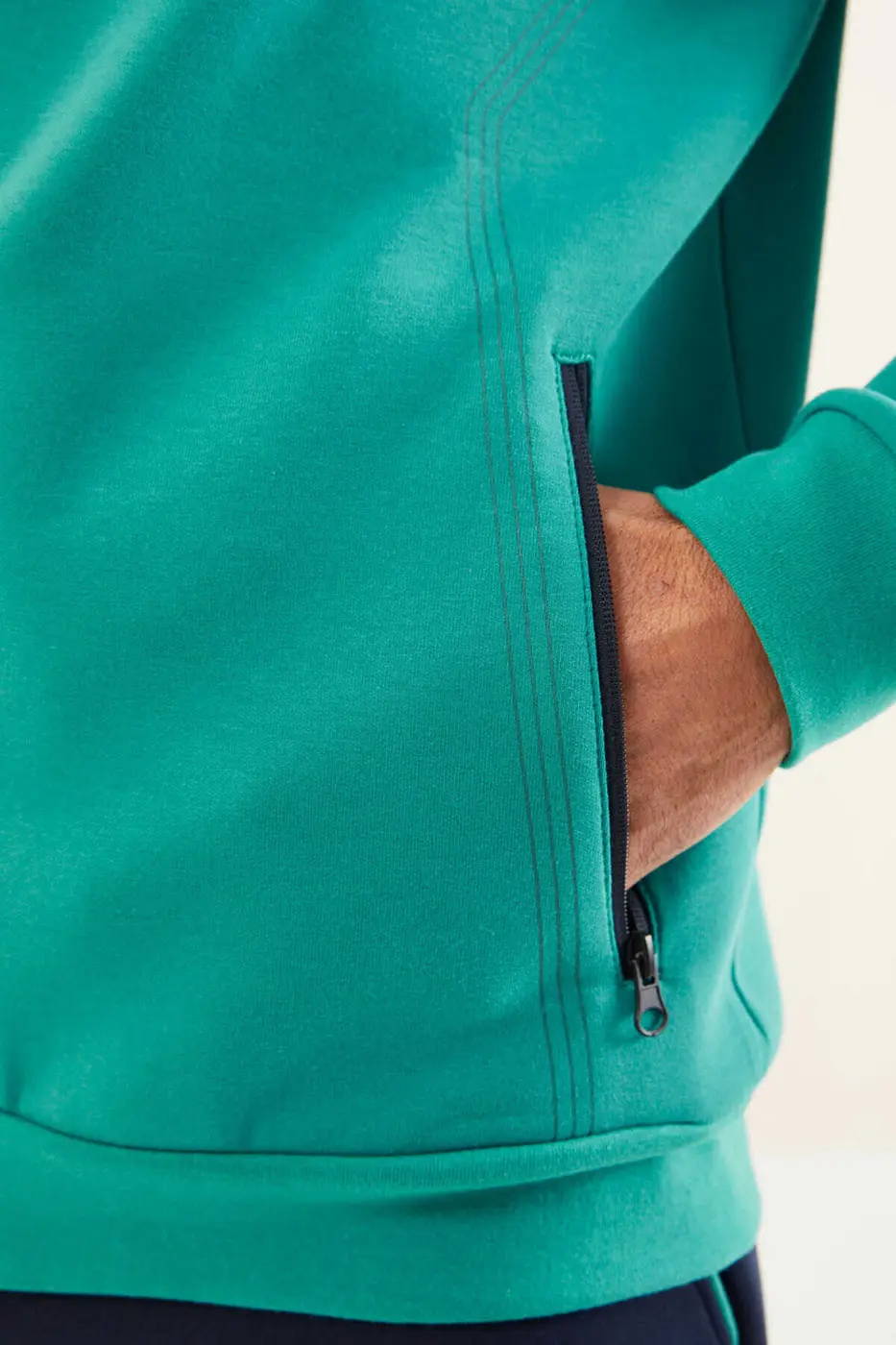 Men's Green-Navy-Colour-Block-Jogger-Tracksuit Set — photograph 2