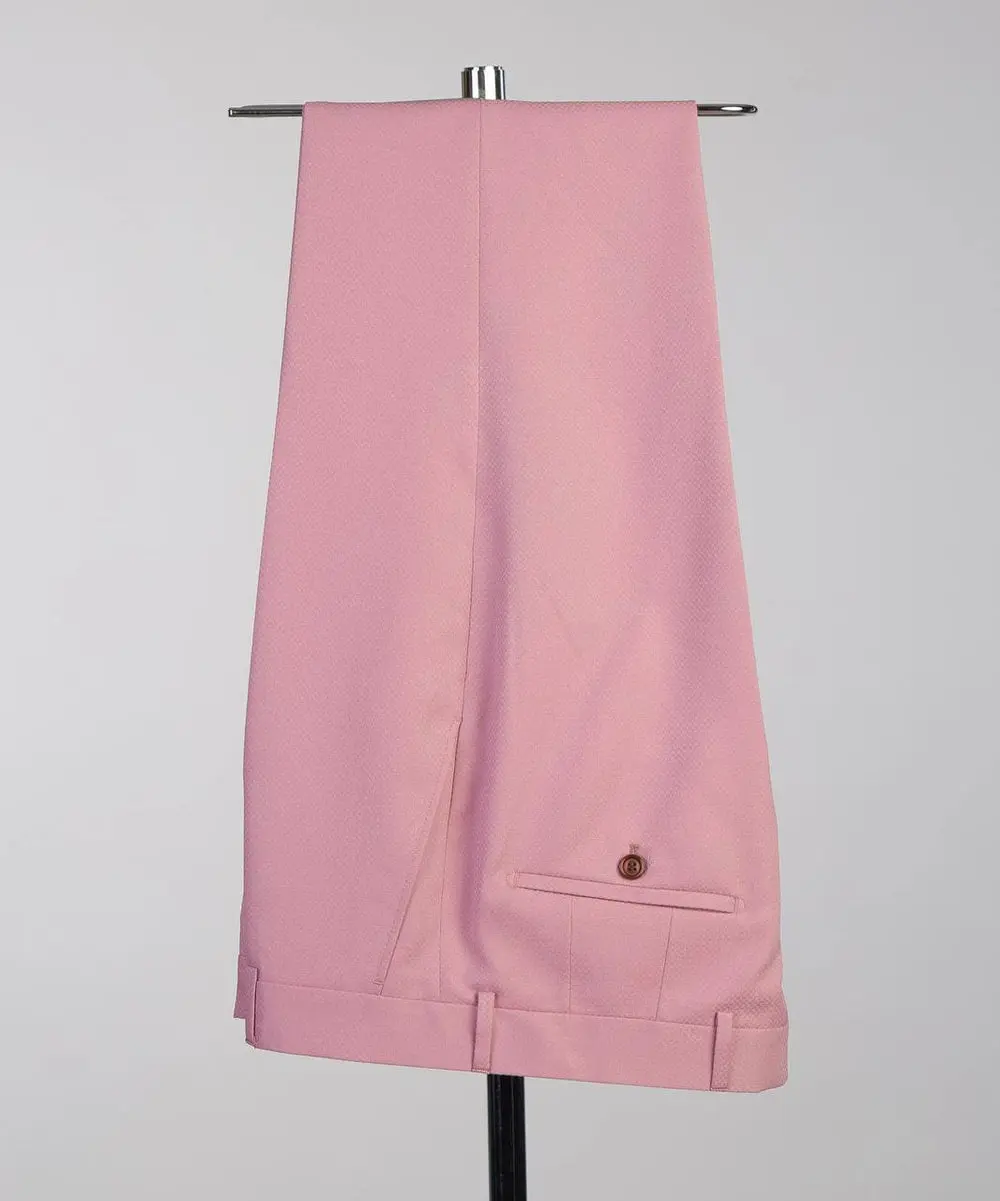 Men's Pink Tuxedo-Asymmetrical Satin Lapel — photograph 7