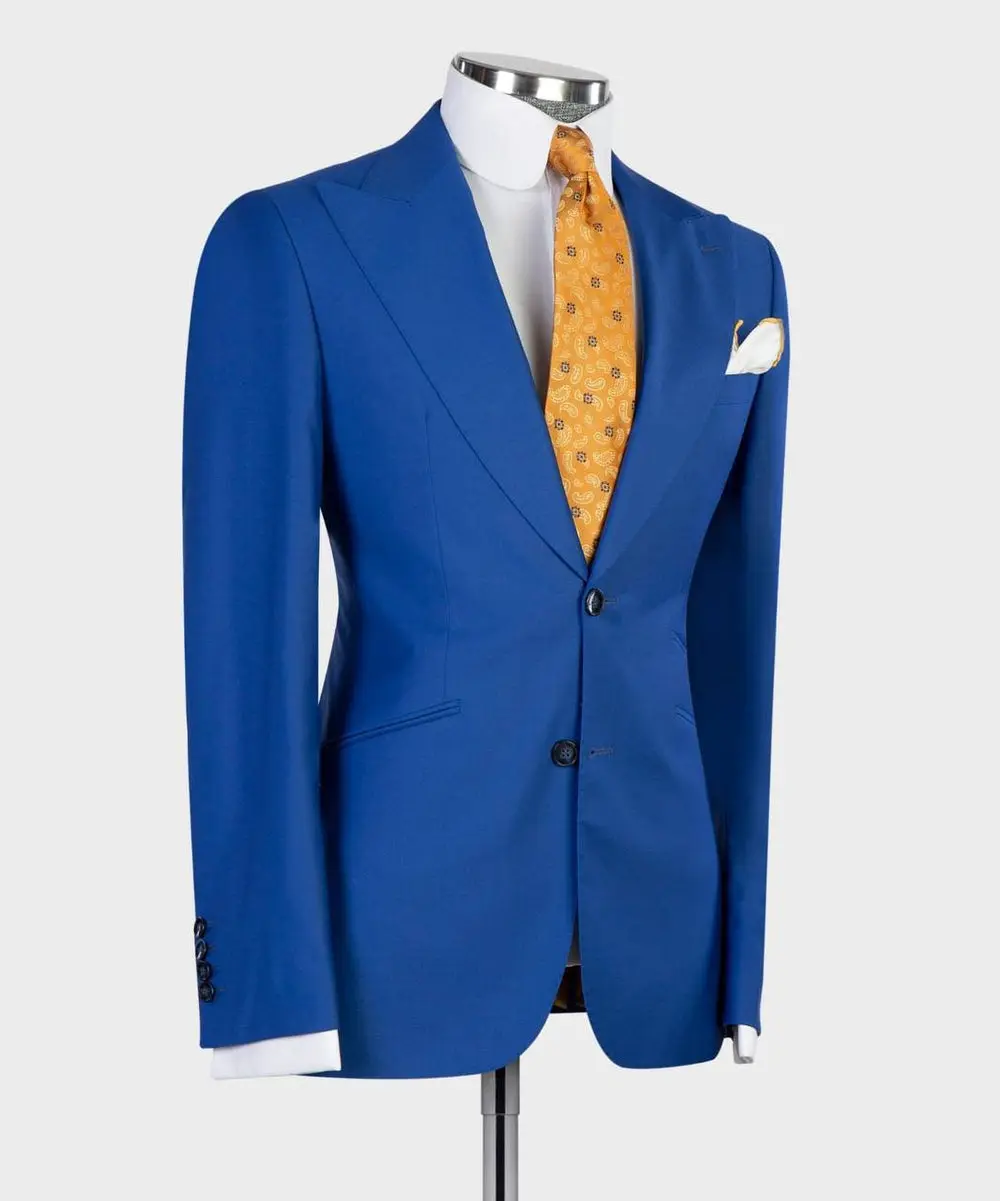 Men's 3 Piece Classic Royal Blue Suit — photograph 2