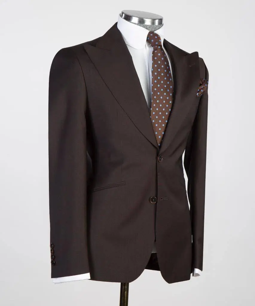 Men's 3 Piece Classic Brown Suit — photograph 5