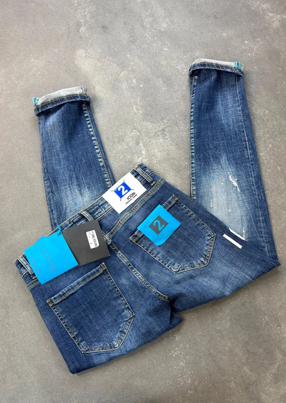 Men's Slim Fit Stretch Denim Jeans – Blue — photograph 5