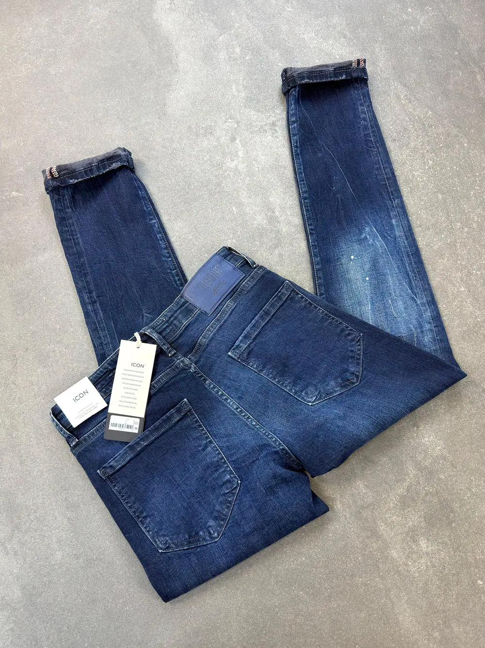 Men's Slim Fit Stretch Denim Jeans – Navy Blue — photograph 6
