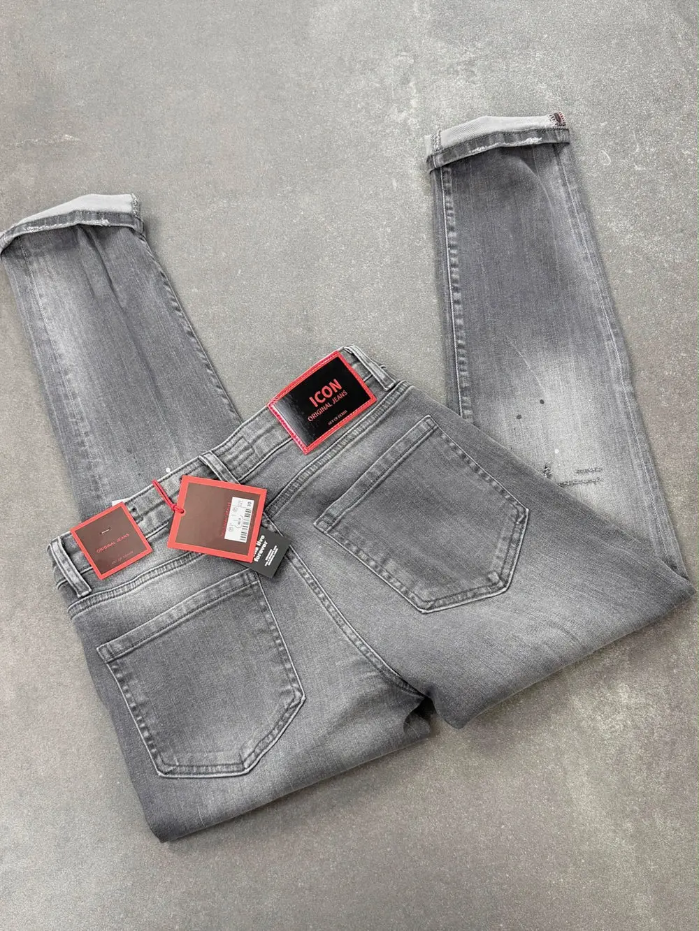Men's Slim Fit Stretch Denim Jeans – Grey — photograph 5