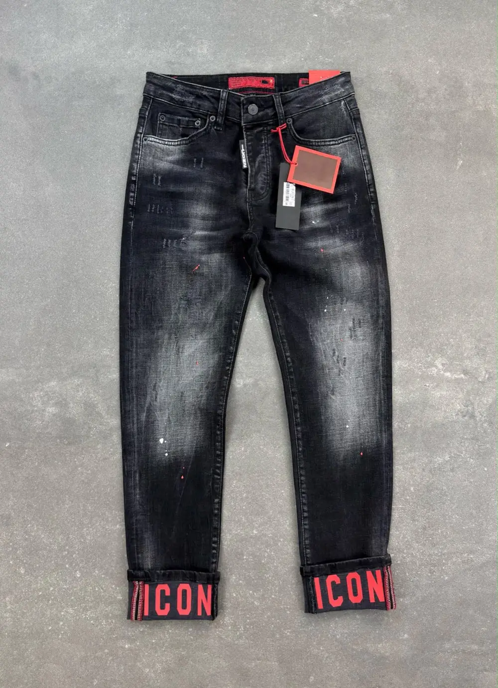 Men's Slim Fit Stretch Denim Jeans – Washed Black — photograph 2