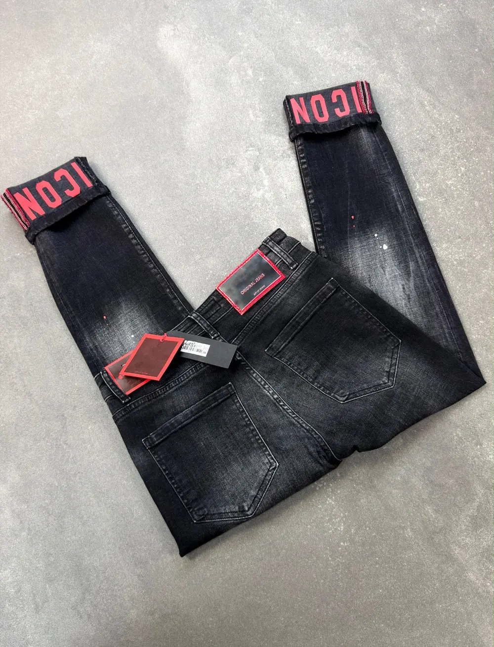 Men's Slim Fit Stretch Denim Jeans – Washed Black — photograph 5