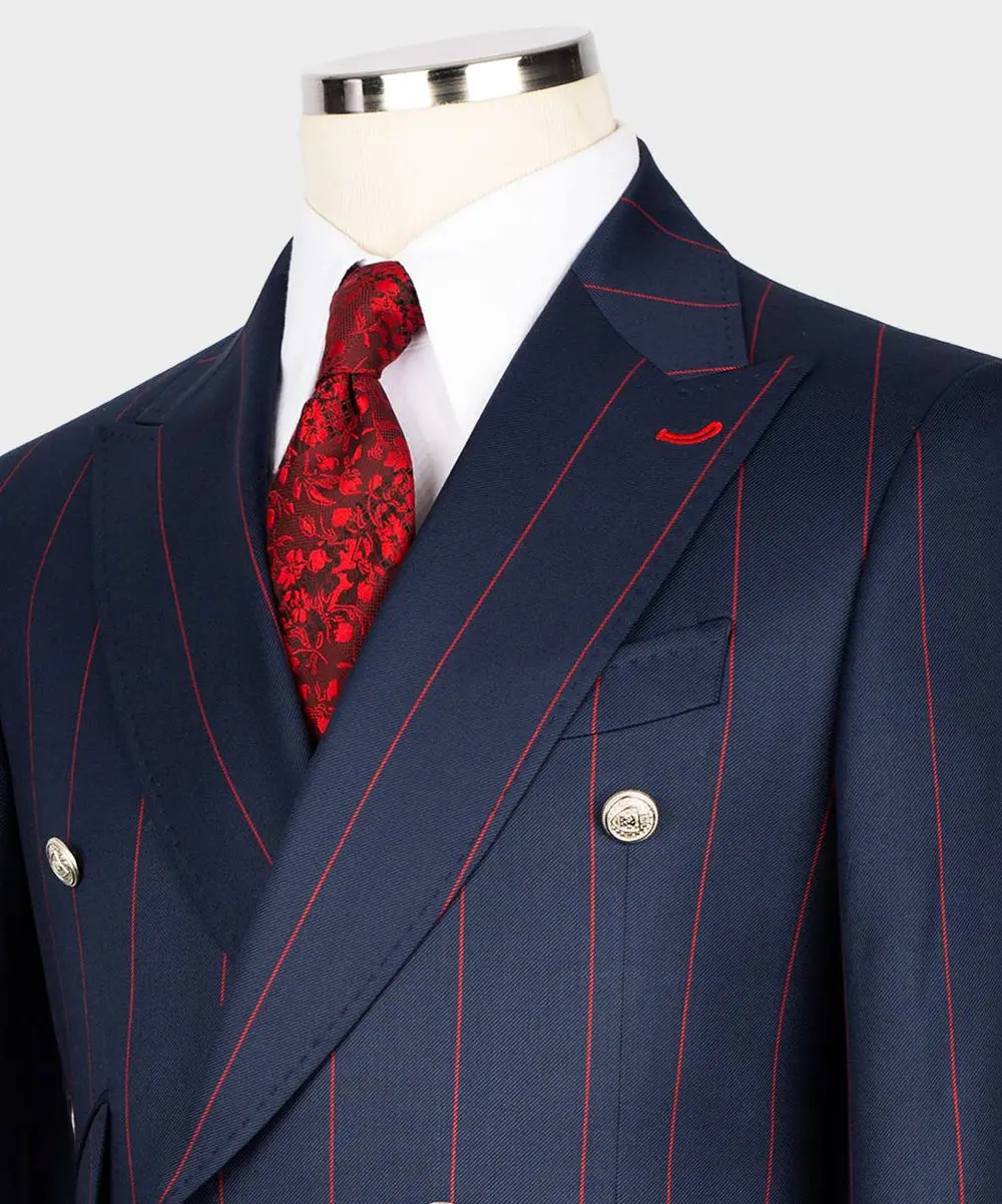 Men's Suit -2 Piece Double Breasted Stripy — photograph 2